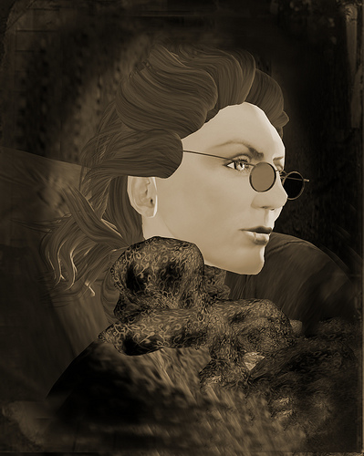Tintype print of portrait of the author, Clair LaVaye.